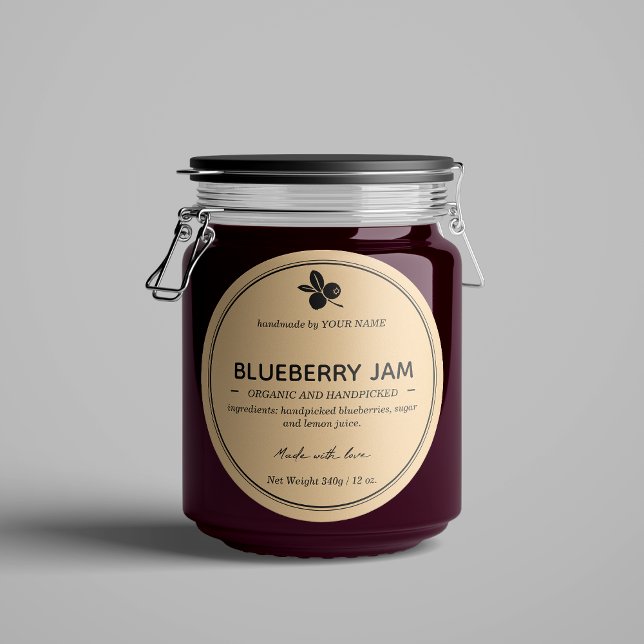 Blueberry Jam Jar Label Packaging Design (Creator Uploaded)