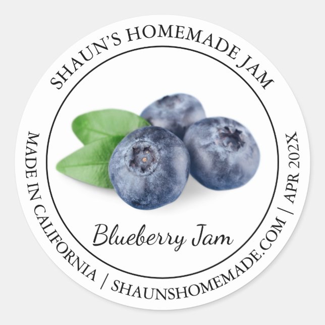 Blueberry Jam Modern label (Front)