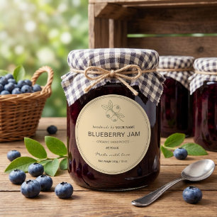 Blueberry jam   packaging  jar sticker label