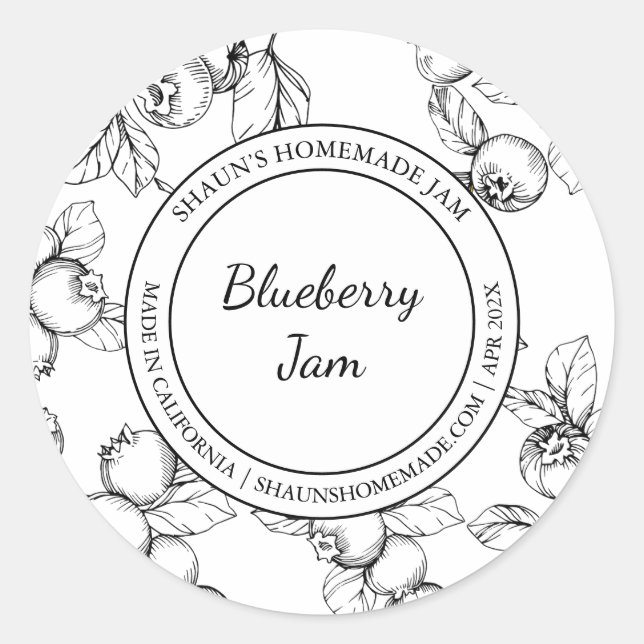 Blueberry Jam Sketch Modern label (Front)