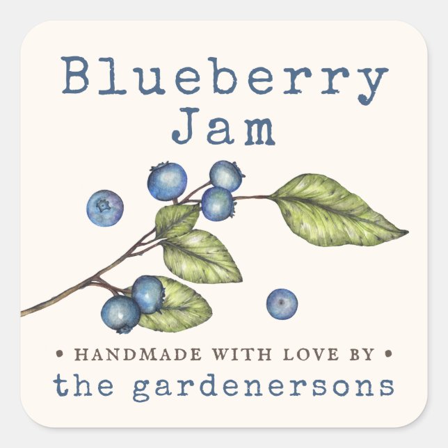 Blueberry Jam  Square Sticker (Front)