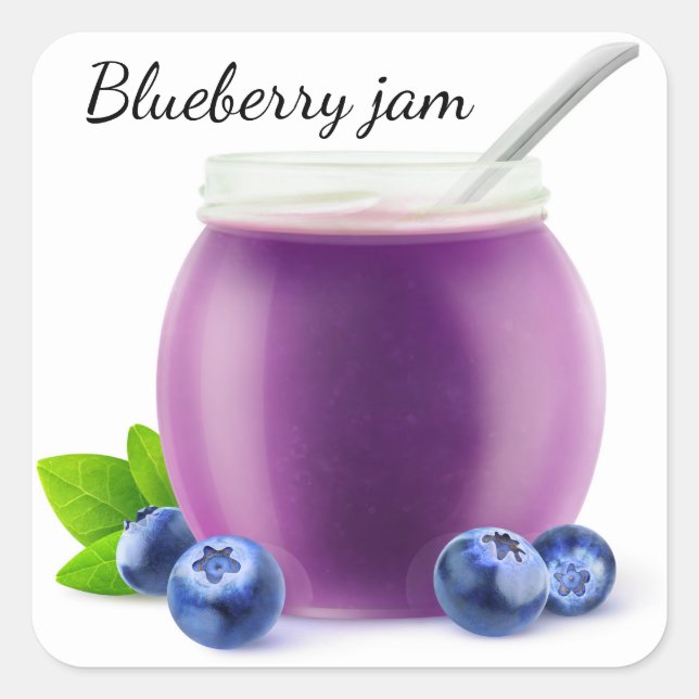 Blueberry jam square sticker (Front)