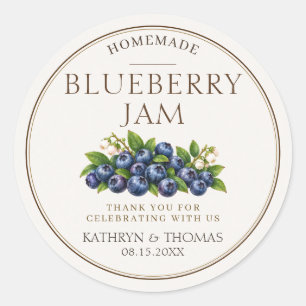 Blueberry Jam Wedding Favour Labels Personalised