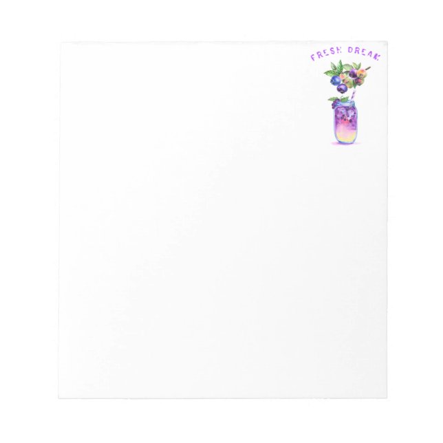 Blueberry Juice Cool Drink Fruits Notepad (Front)