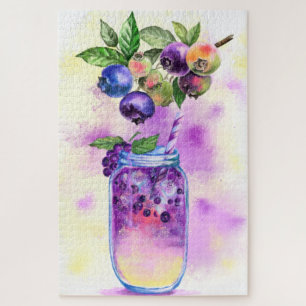 Blueberry Juice Cool Drink Fruits Puzzle Gift