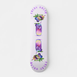 Blueberry Juice Cool Drink Fruits Skateboard