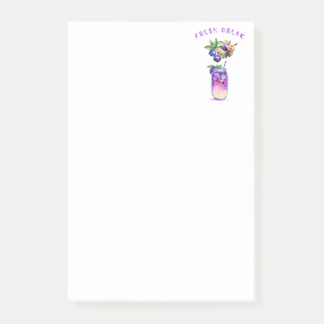 Blueberry Juice Cool Drink Post it Notes (Front)