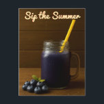 Blueberry Juice – “Sip the Summer” Postcard<br><div class="desc">Send a burst of summer freshness with this charming blueberry-themed postcard! Featuring a mason jar filled with deep purple blueberry juice and surrounded by juicy berries, this design is perfect for sharing sunny vibes, fruity greetings, or sweet seasonal notes. Ideal for summer parties, recipe cards, juice bar promos, or thoughtful...</div>