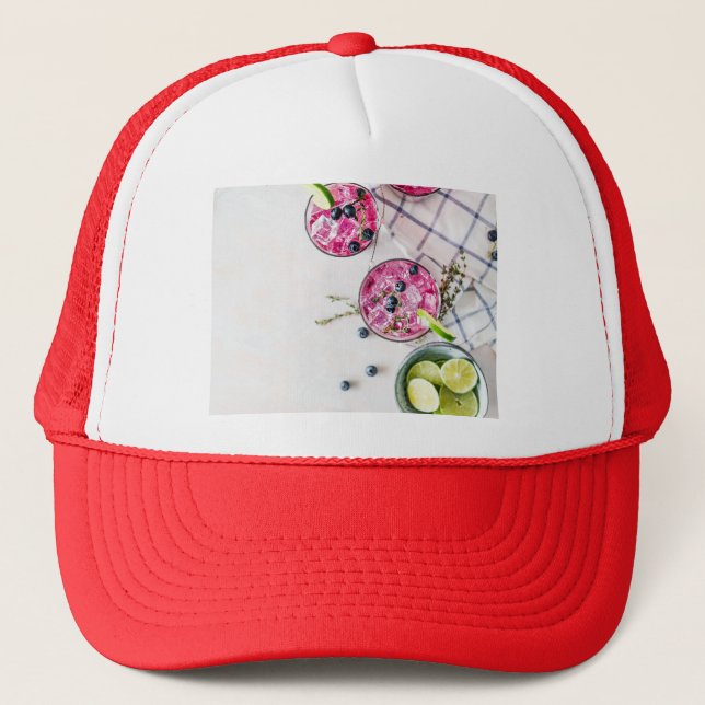 blueberry lime drinks trucker hat (Front)