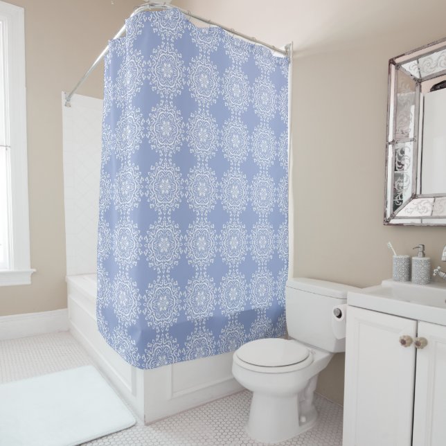 Blueberry Mandala Shower Curtain (In Situ)