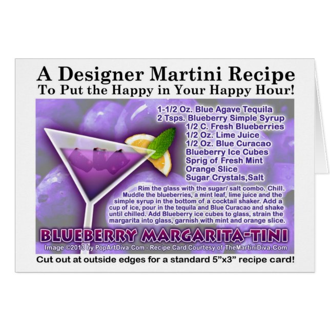 BLUEBERRY MARGARITA RECIPE CARDS (Front Horizontal)