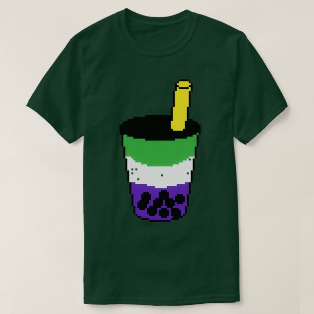 Blueberry Matcha Latte with Tapioca T-Shirt (Design Front)