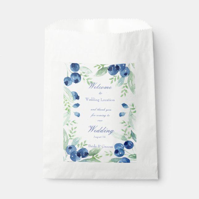Blueberry Midsummer Rustic Berry Wedding Favour Bags (Front)