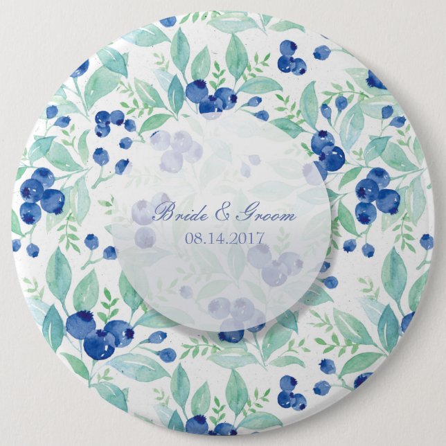 Blueberry Midsummer Rustic Wedding 6 Cm Round Badge (Front)