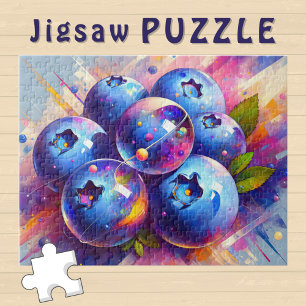 Blueberry modern abstract Glass Marble Painting - Jigsaw Puzzle
