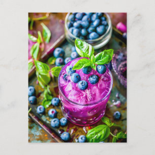 Blueberry Mojito – Summer Cocktail Holiday Postcard