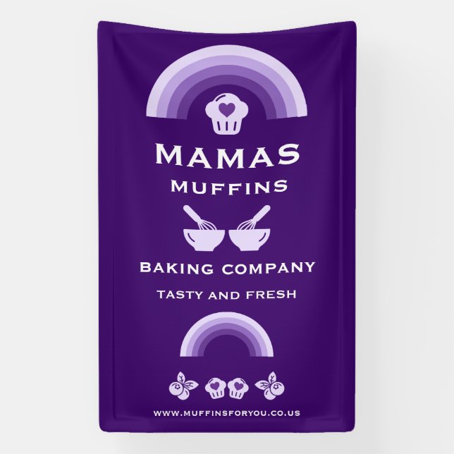 Blueberry Muffin Baker Banner (Vertical)