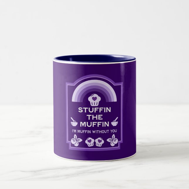 Blueberry Muffin Baker Two-Tone Coffee Mug (Center)