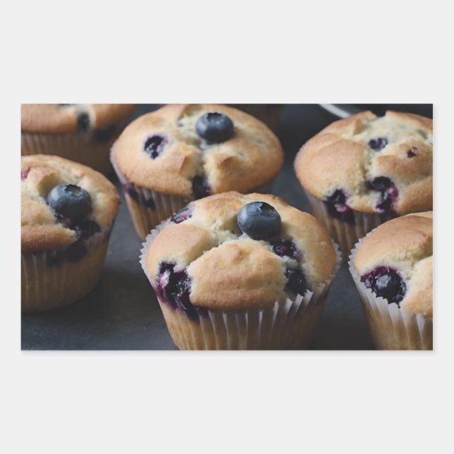 Blueberry Muffins Rectangular Sticker (Front)