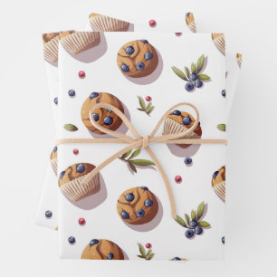 Blueberry Muffins  Wrapping Paper Sheet