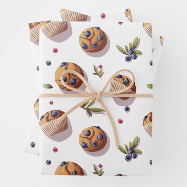Blueberry Muffins  Wrapping Paper Sheet (In situ)