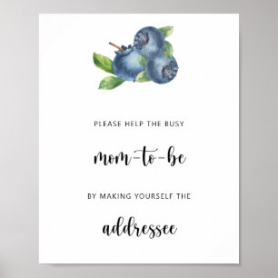 Blueberry - Mum-to-Be addressee Poster