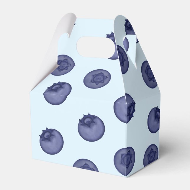 Blueberry natural. Ripe tasty blueberries on blue Favour Box (Front Side)