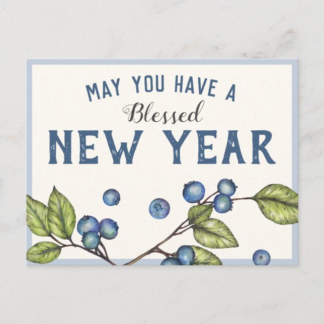 Blueberry New Year Postcard (Front)