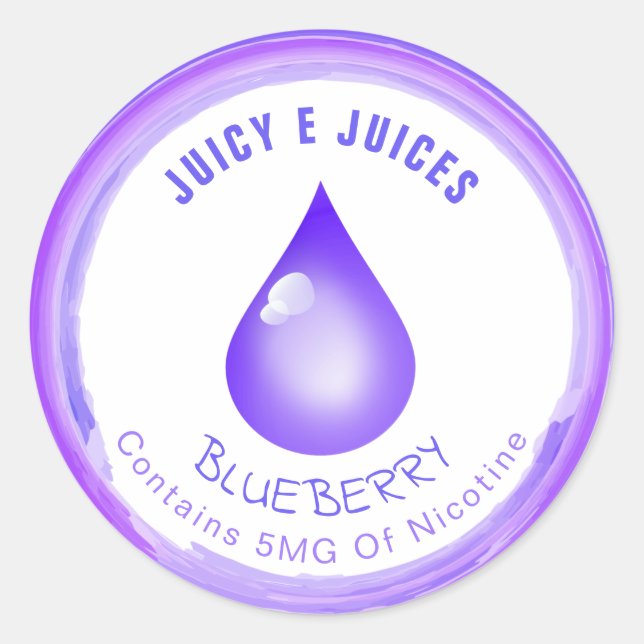 Blueberry Nicotine Juice Labels (Front)