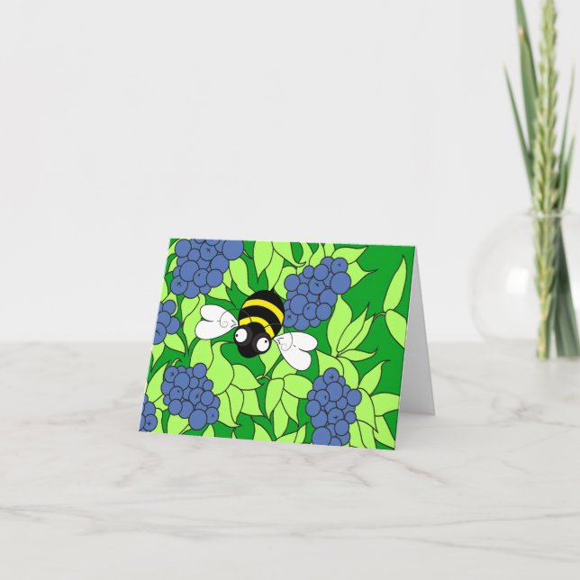 Blueberry Note Card (Blank Inside) (Front)