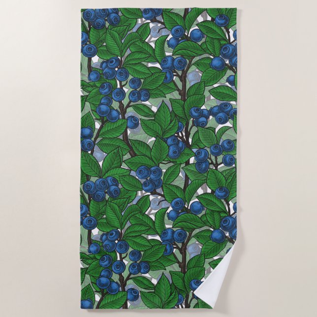 Blueberry on white beach towel (Front)