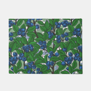 Blueberry on white doormat