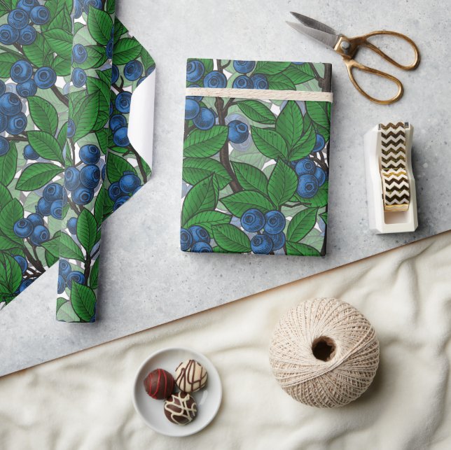 Blueberry on white wrapping paper (Crafts)