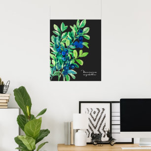 Blueberry painting poster