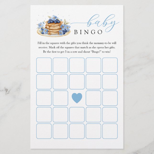 Blueberry Pancake Baby Brunch Baby Bingo Game (Front)