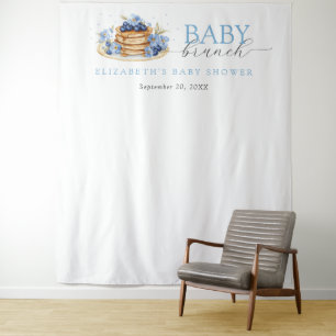 Blueberry Pancake Baby Brunch Baby Shower Backdrop Tapestry