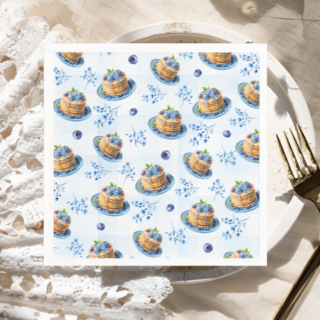 Blueberry Pancake Baby Brunch Baby Shower Napkin (Creator Uploaded)