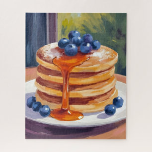 Blueberry Pancakes   Oil Painting Jigsaw Puzzle