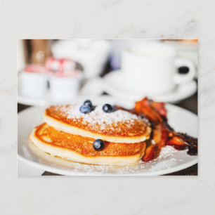 Blueberry pancakes postcard