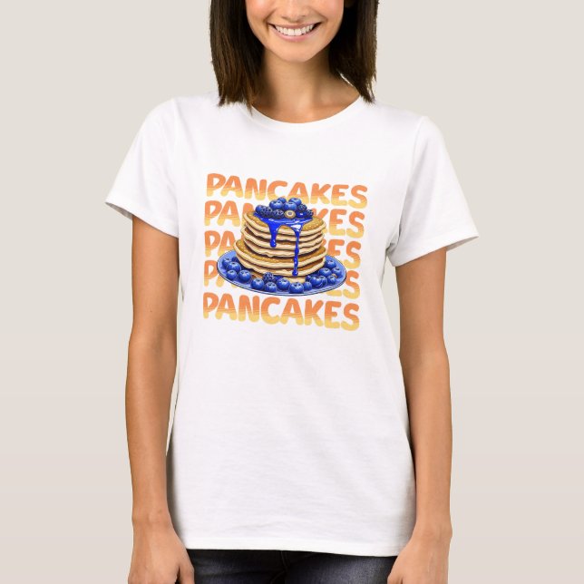 Blueberry Pancakes, Yummy Foodie T-Shirt (Front)