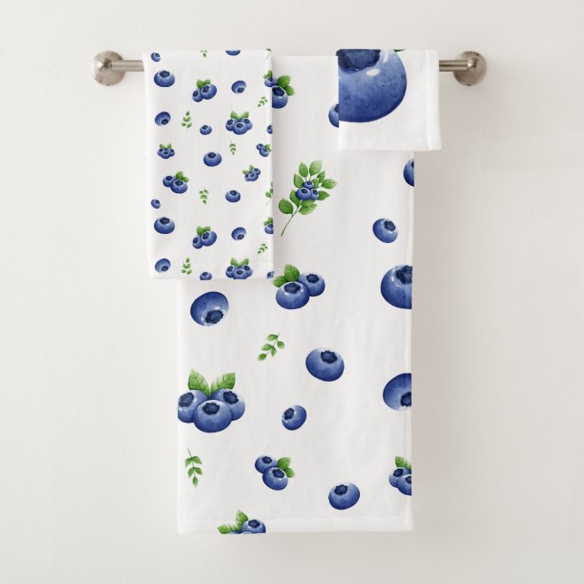 Blueberry Pattern Bath Towel Set (Insitu)
