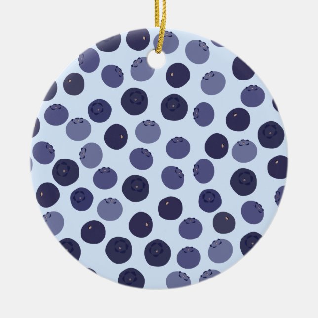 Blueberry Pattern Ceramic Tree Decoration (Front)