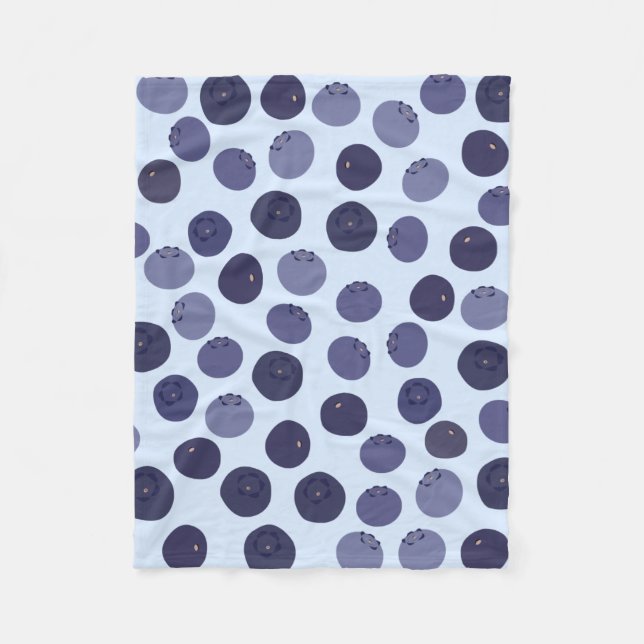 Blueberry Pattern Fleece Blanket (Front)