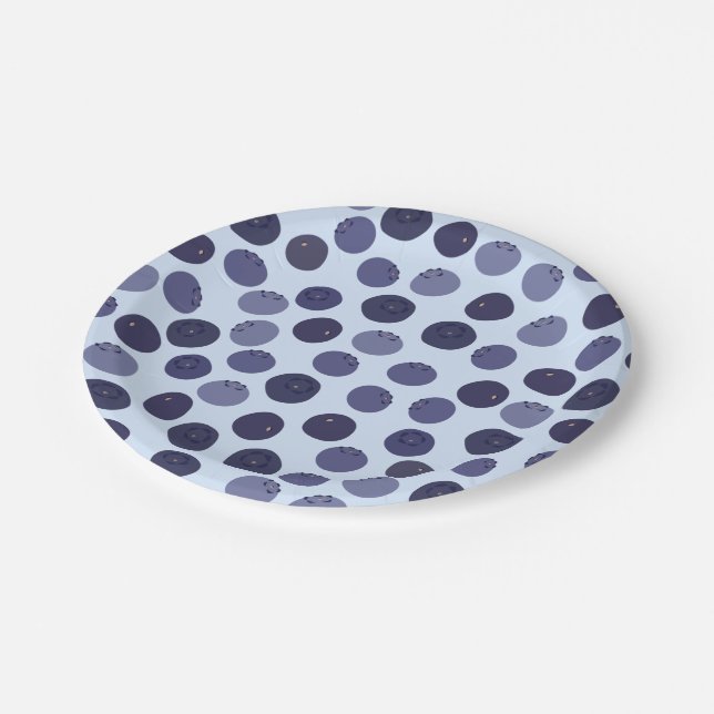 Blueberry Pattern Paper Plate (Angled)