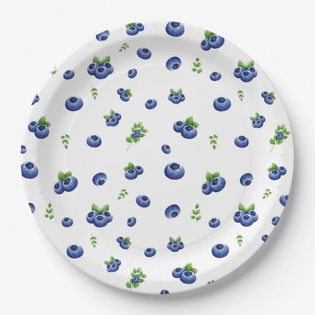 Blueberry Pattern Paper Plate (Front)