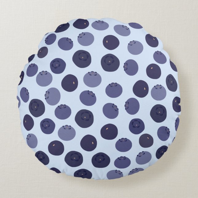 Blueberry Pattern Round Cushion (Front)