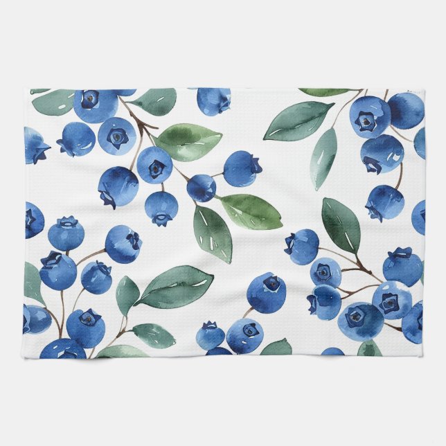 Blueberry pattern tea towel (Horizontal)