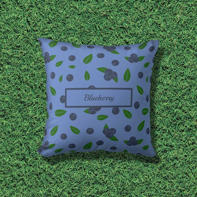 Blueberry pattern Throw Pillow (Blueberry pattern Throw Pillow)
