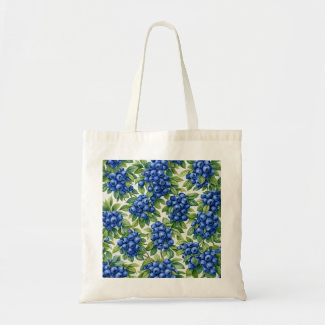 Blueberry Pattern Tote Bag (Front)