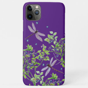 Blueberry pattern with dragonflies Case-Mate iPhone case